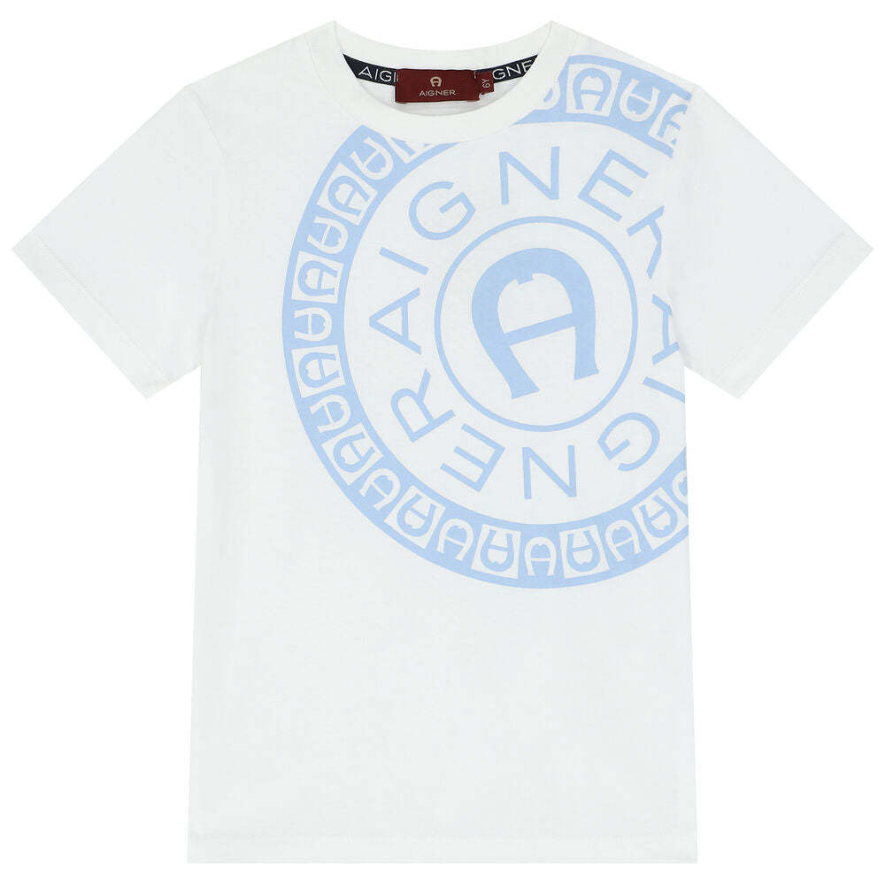 Aigner T-Shirt Side Logo White/Blue