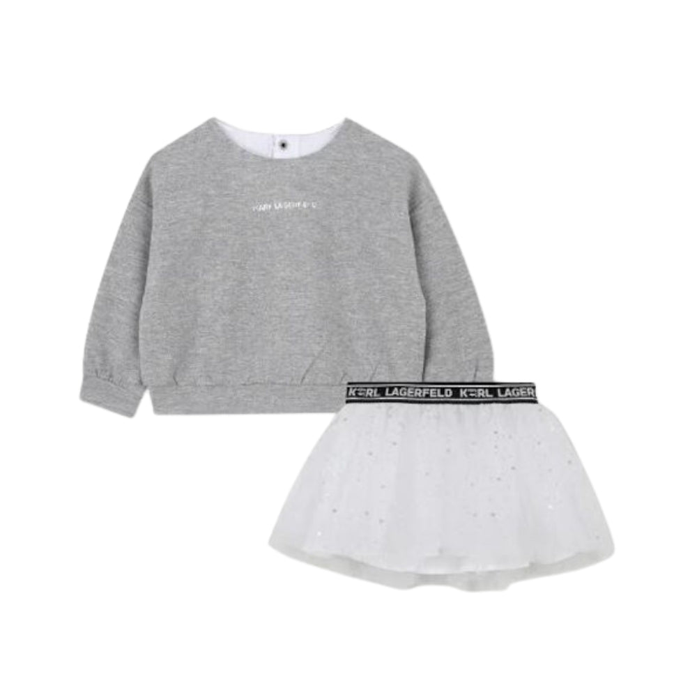 Karl Lagerfeld Set Sweater And Skirt Off Whitegrey