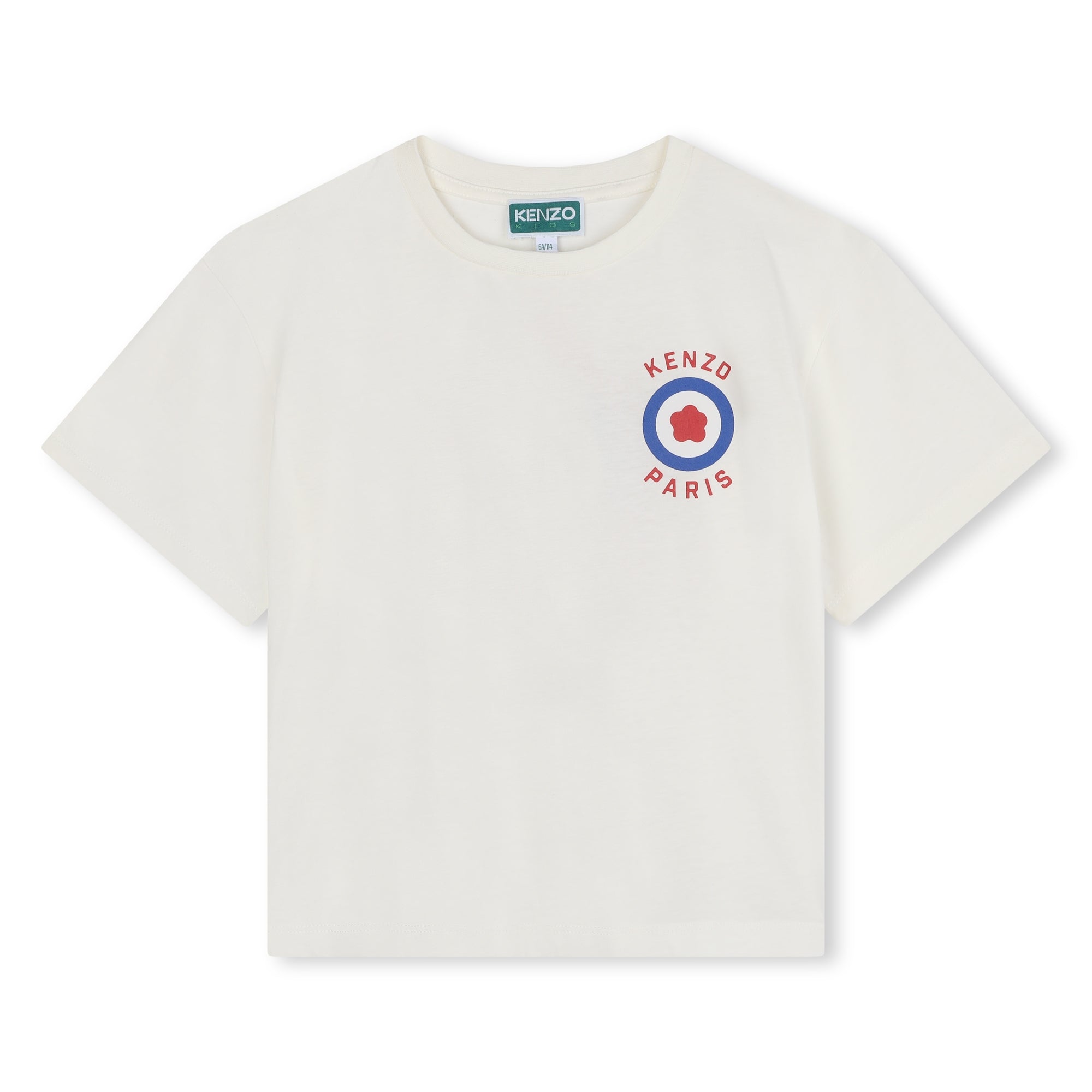 Kenzo Tshirt Logo Flower Paris Ivory