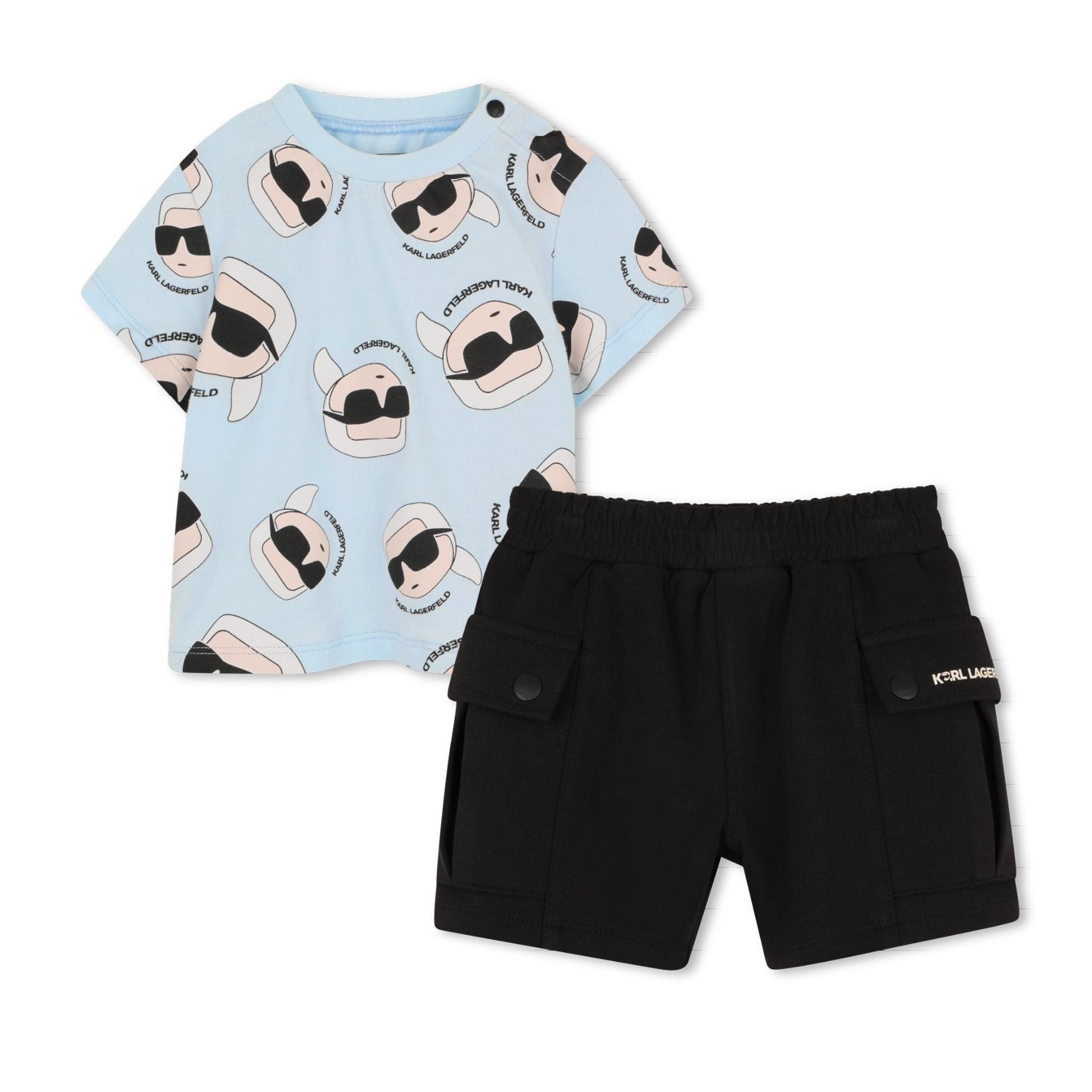 Karl Lagerfeld Set Tshirt & Shorts Logo Blueblack