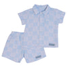 Mio Mondo Shirt And Shorts Set Monogram Blue