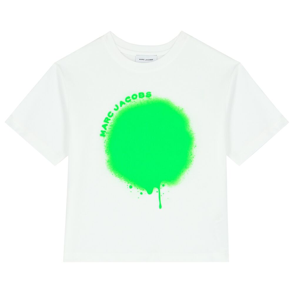 Marc Jacobs T-Shirt Logo Spray Green White