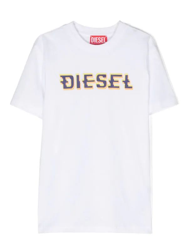 Diesel T-Shirt Logo Outline White