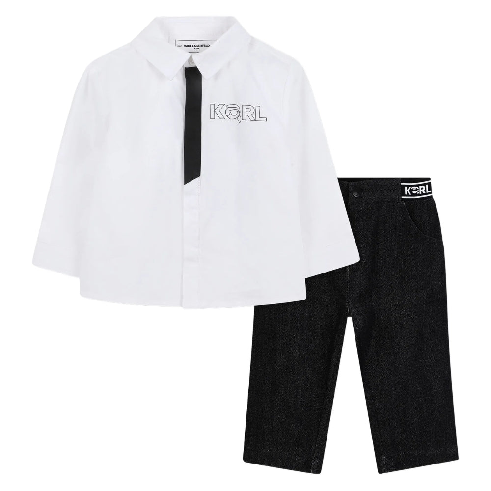 Karl Lagerfeld Set Shirt And Pants Whiteblack