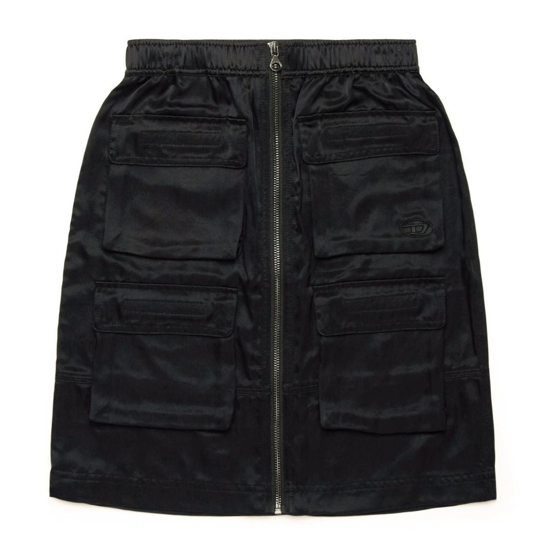 Diesel Skirt Multi Pockets Black