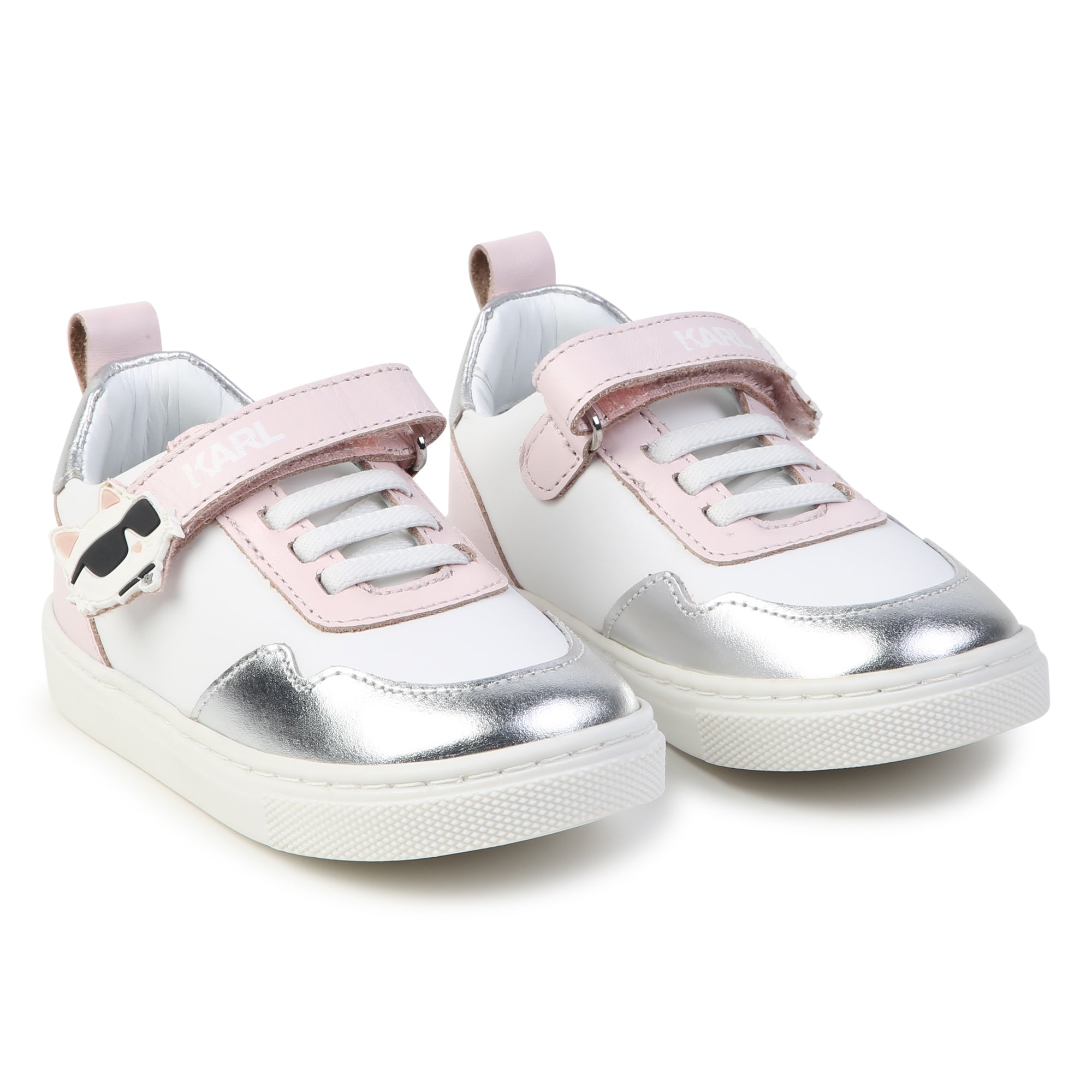 Karl Lagerfeld Sneaker Strap Logo Pink Silver White