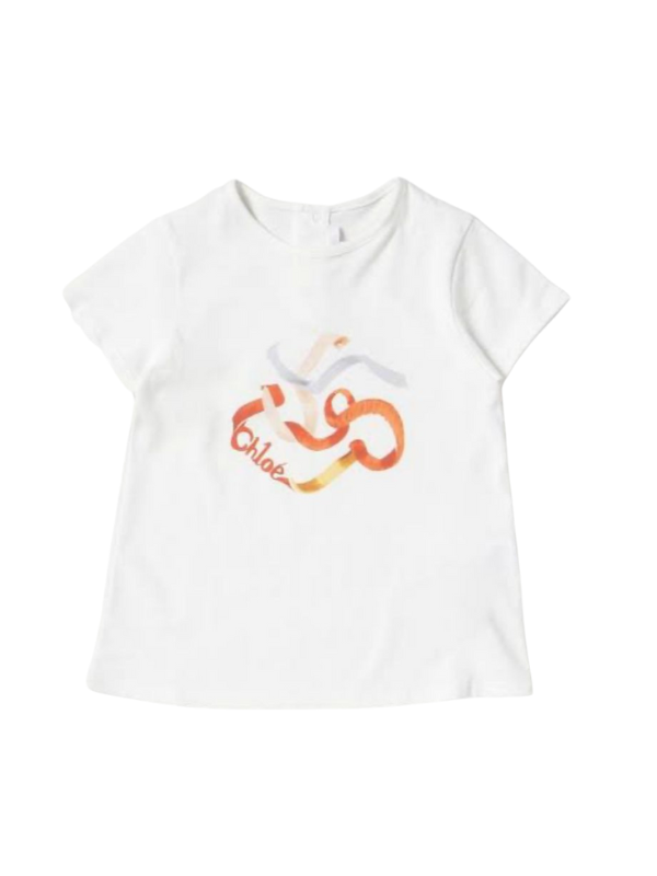 Chloe T-Shirt Ribbon Logo White