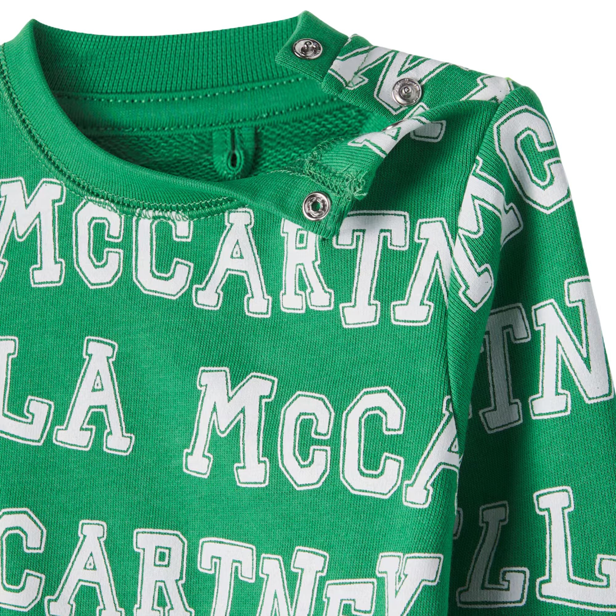 Stella Mccartney Sweater Allover Logo Greenwhite