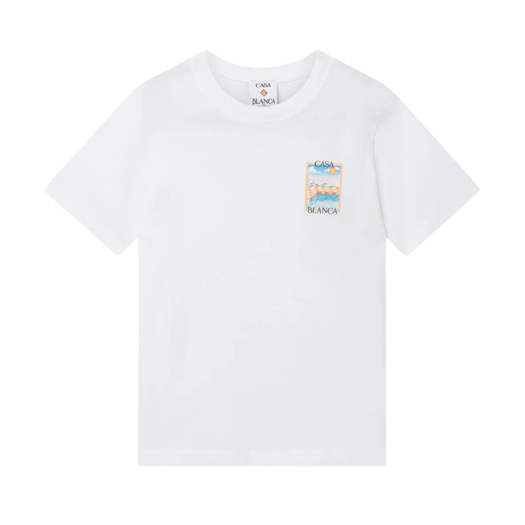 Casablanca T-Shirt Logo Corner White