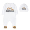 Moschino Romper + Hat Logo White