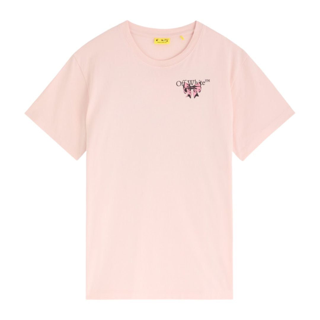 Off White T-Shirt Bow Logo Pink