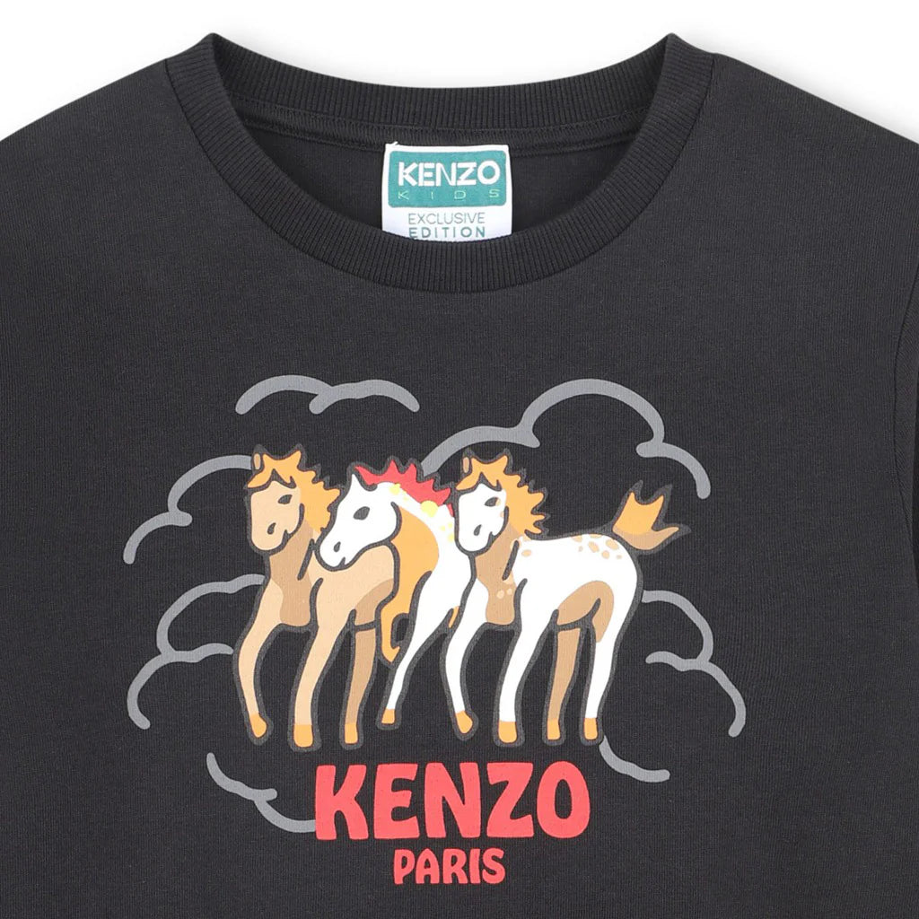 Kenzo Tshirt Graphic Print Black