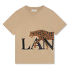 Lanvin T-Shirt Leopard Logo Stone