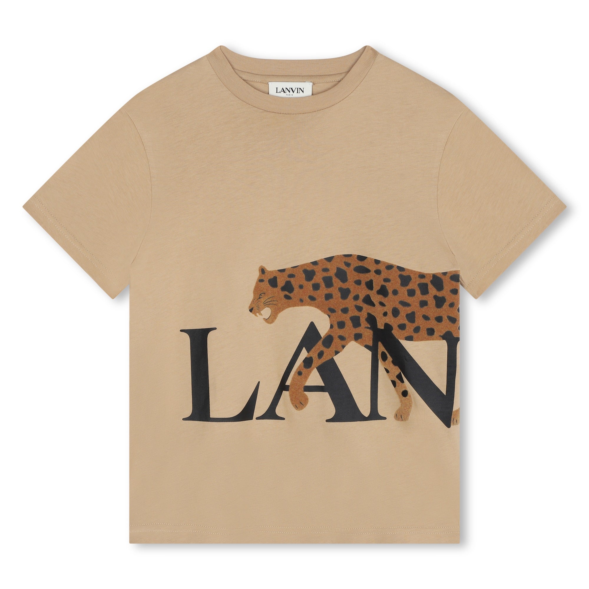 Lanvin T-Shirt Leopard Logo Stone