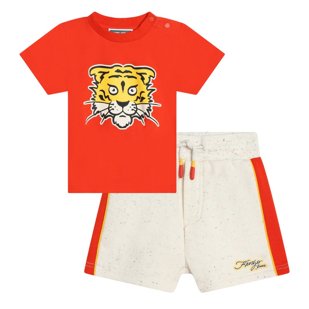 Kenzo T-Shirt & Shorts Tiger Logo Red