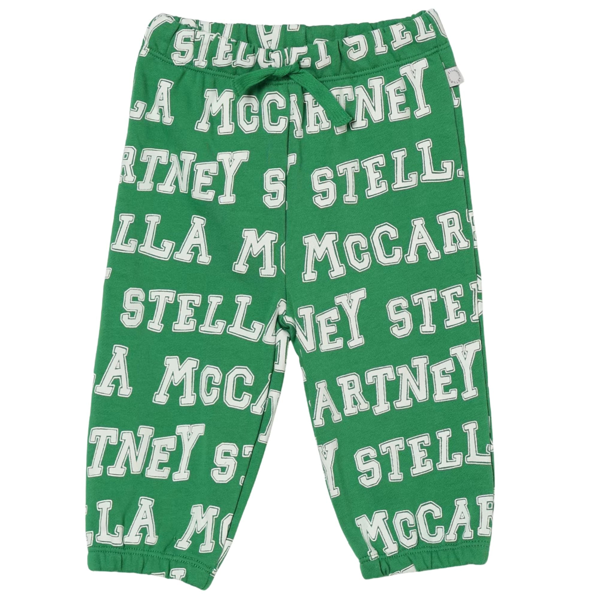 Stella Mccartney Track Pants Allover Logo Greenwhite