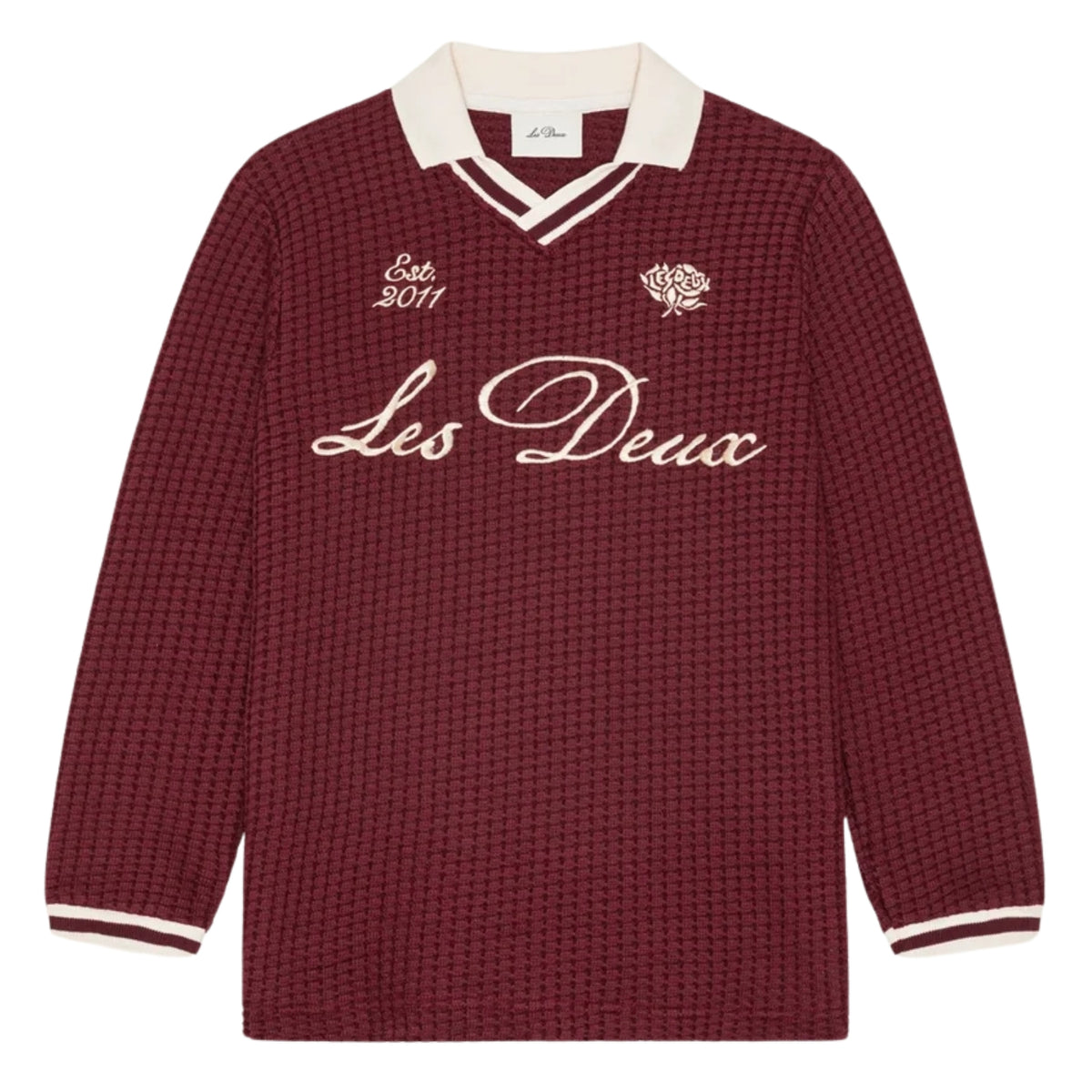Les Deux Football Jersey Waffle Ls Red