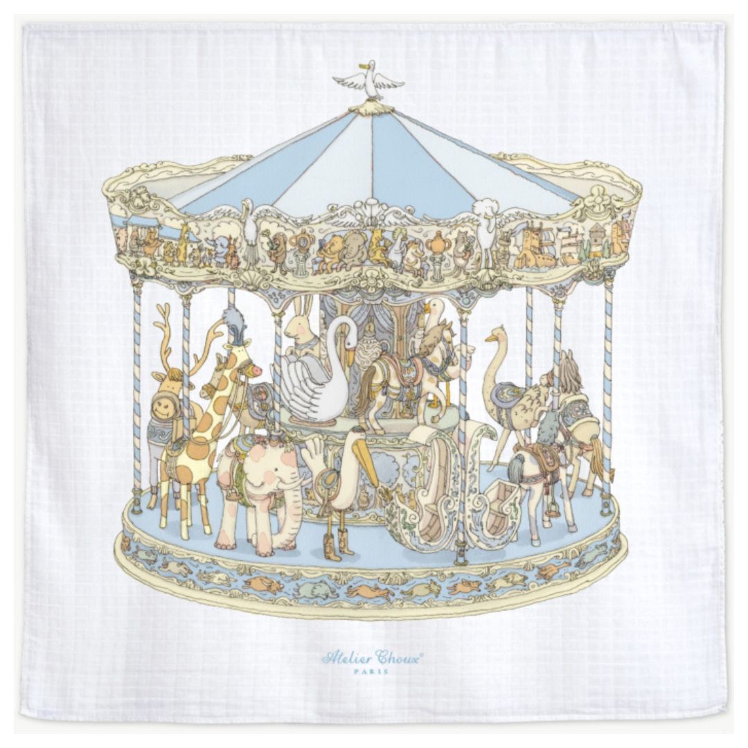 Atelier Choux Swaddle Carousel Blue