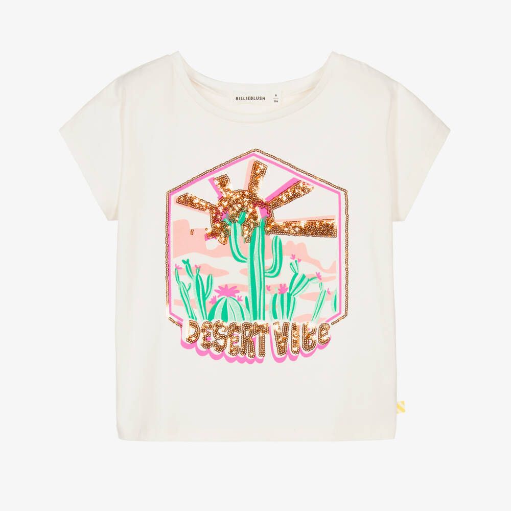 Billie Blush T-Shirt With Sequins Ivory