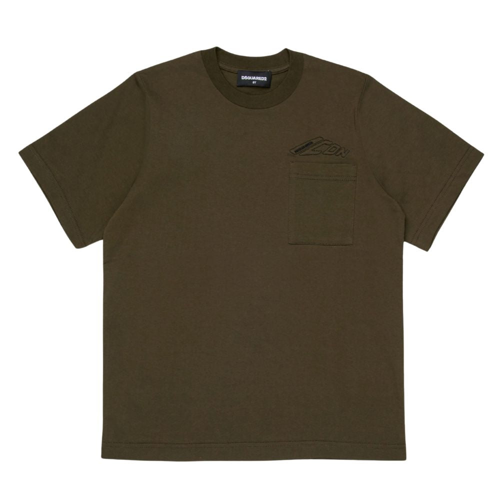 Dsquared Tshirt Slouch Fit Icon Khaki