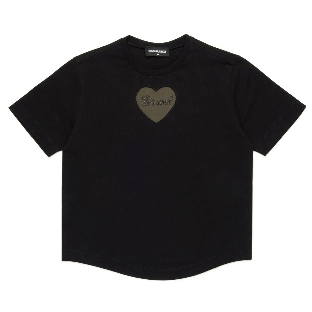 Dsquared2 T-Shirt Center Heart Logo Black