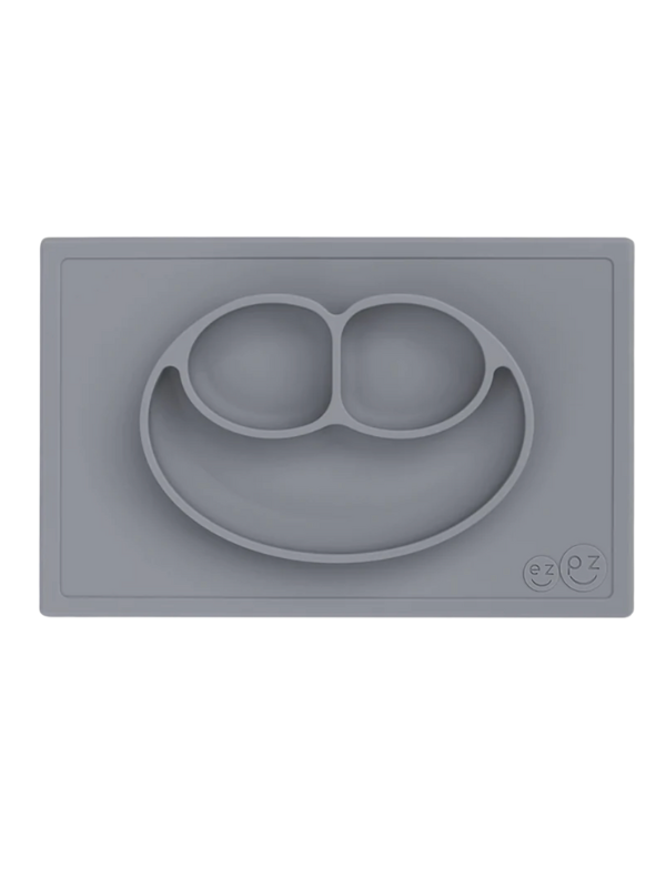 Ezpz Suctioned Plate Happy Mat Grey