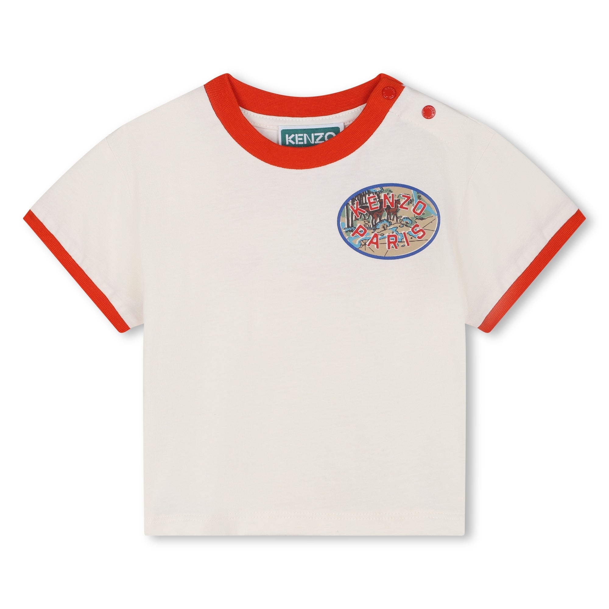 Kenzo Tshirt Side Logo Ivoryred