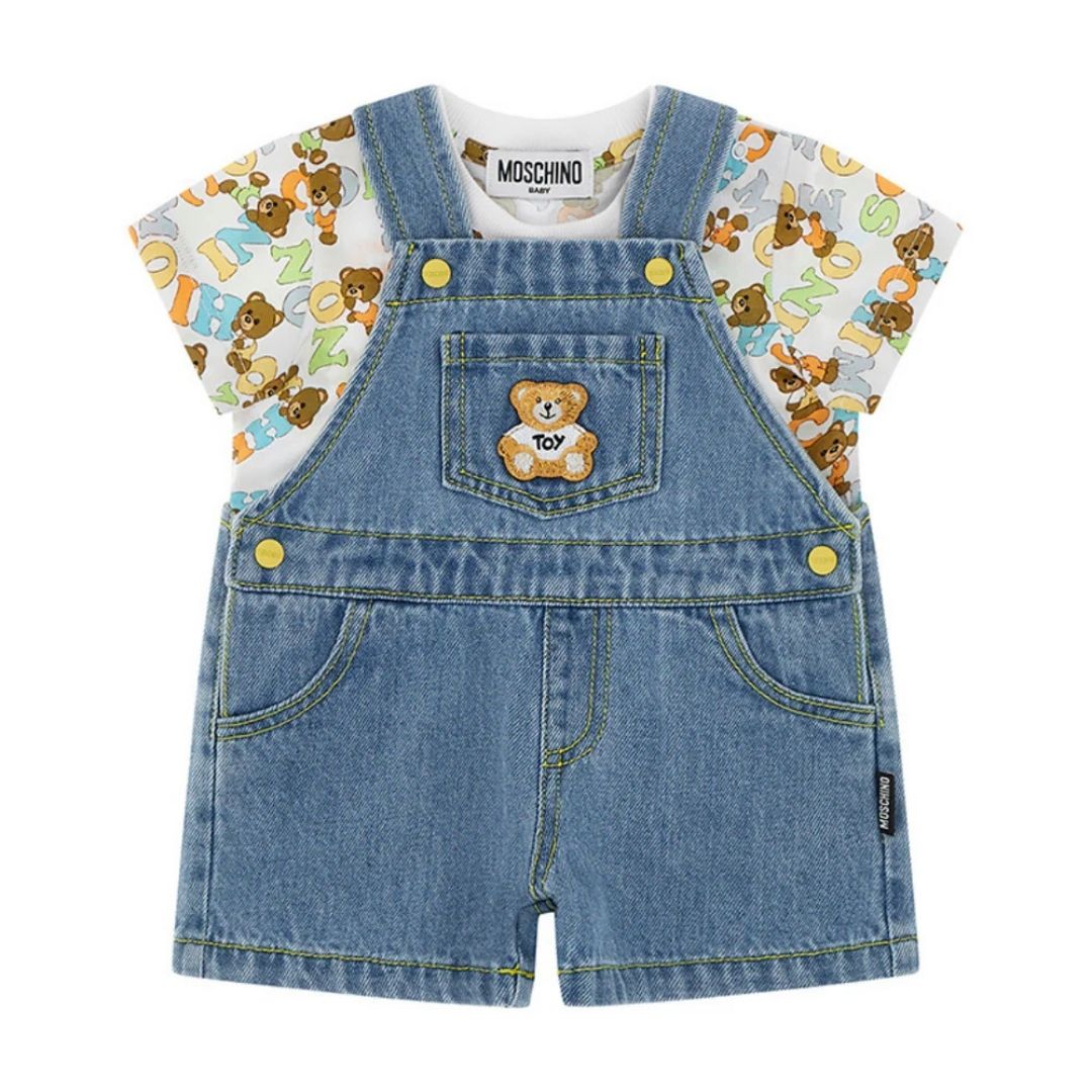 Moschino Set Blouse & Dungaree Unisex Denimmulti
