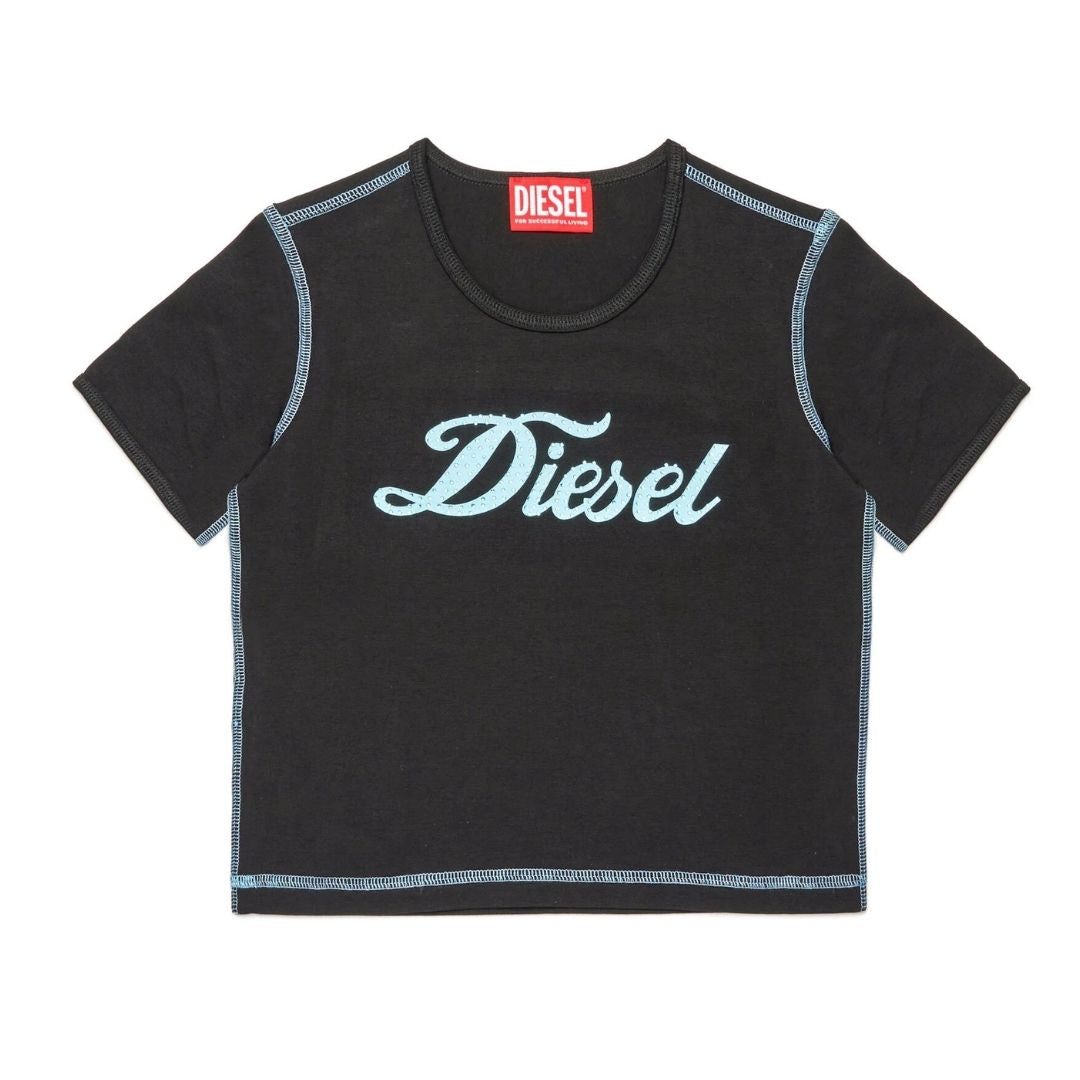 Diesel T-Shirt Bold Logo Black-Blue