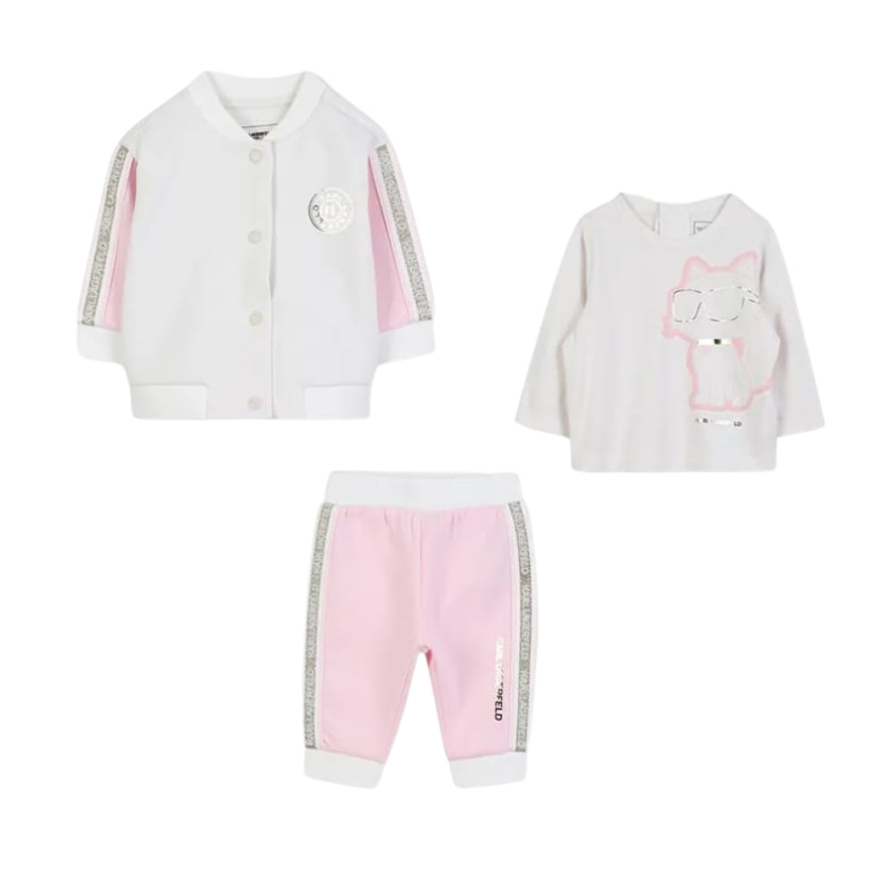 Karl Lagerfeld Track Suit Off Whitepink