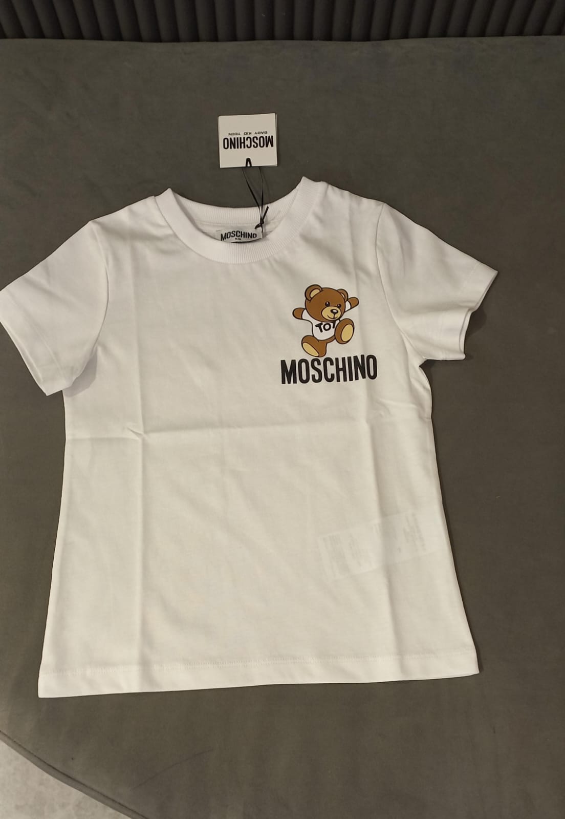 Moschino Tshirt Corner Logo White