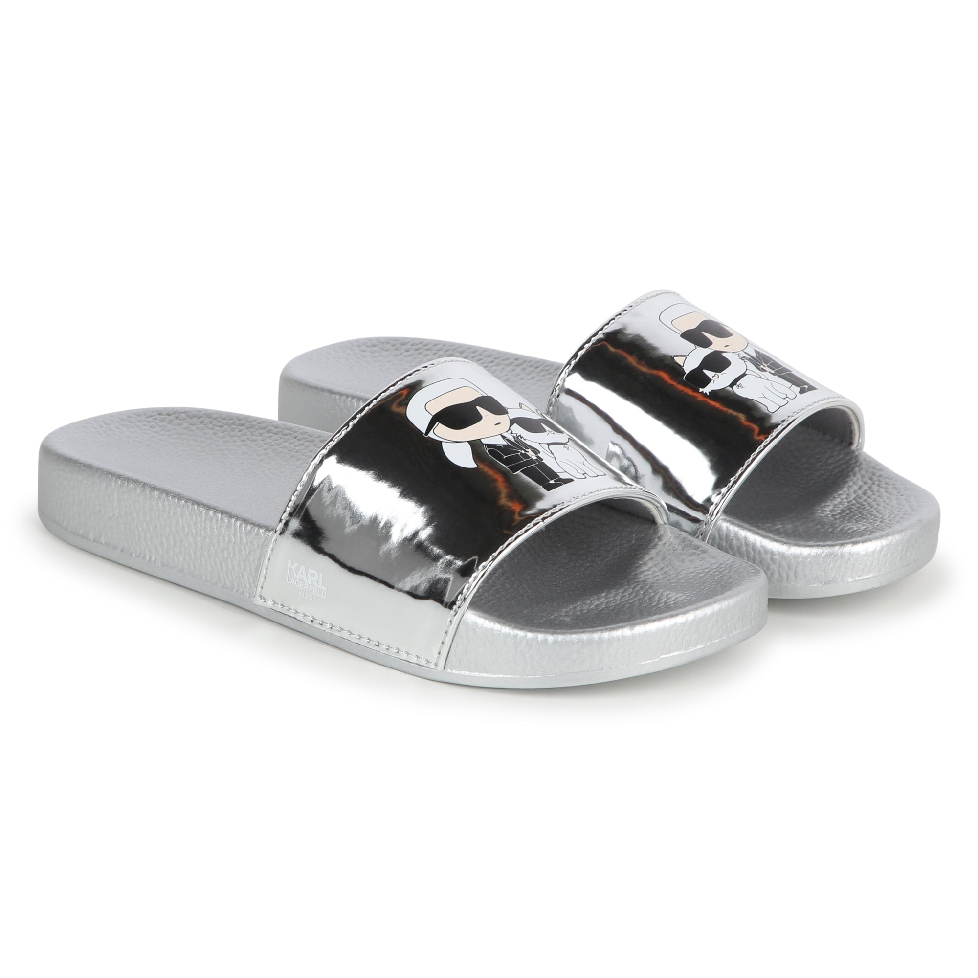 Karl Lagerfeld Slides Logo Silver