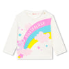 Billieblush Tshirt Long Sleeve Rainbow Logo White