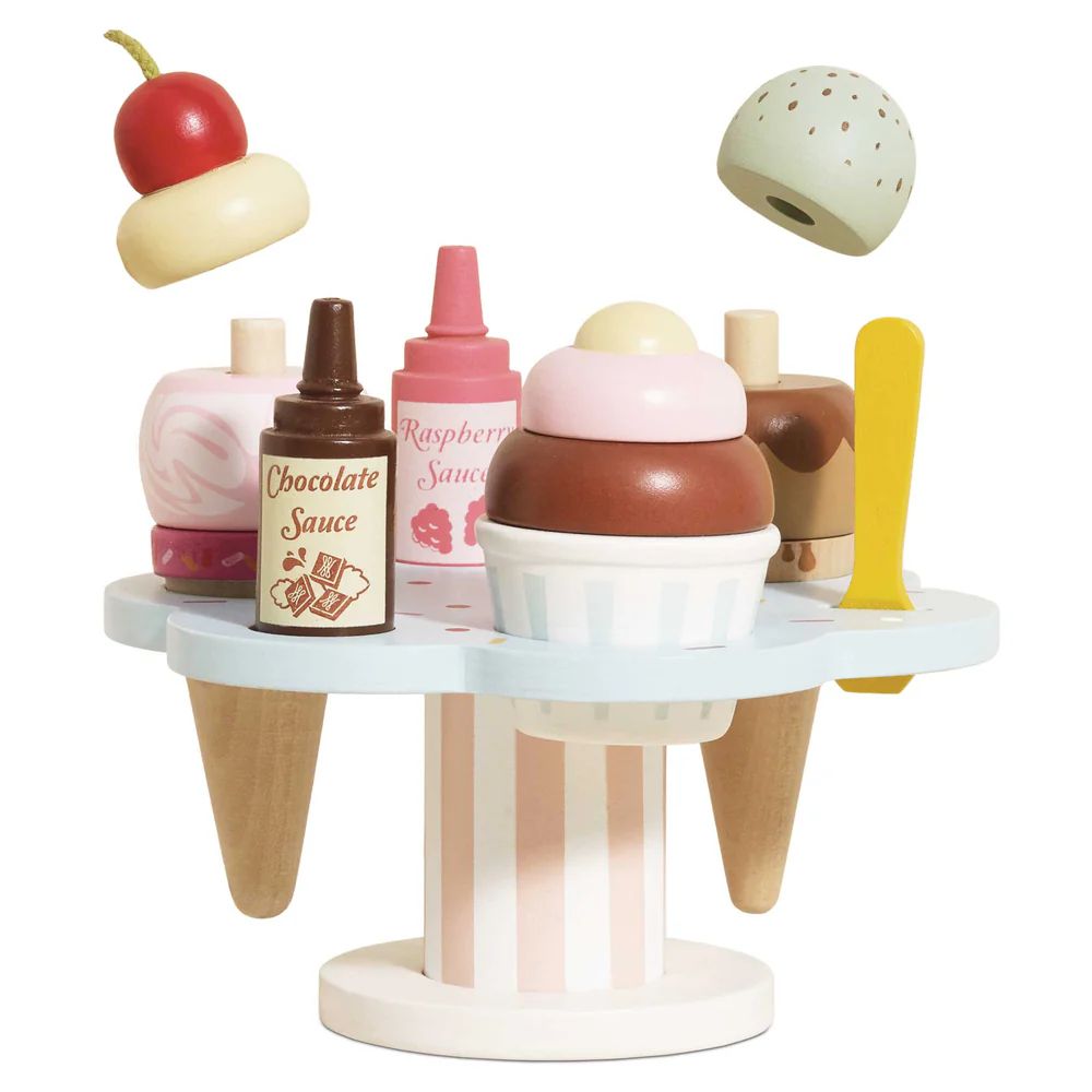 Le Toy Van Wooden Ice Cream Stand And Toppings