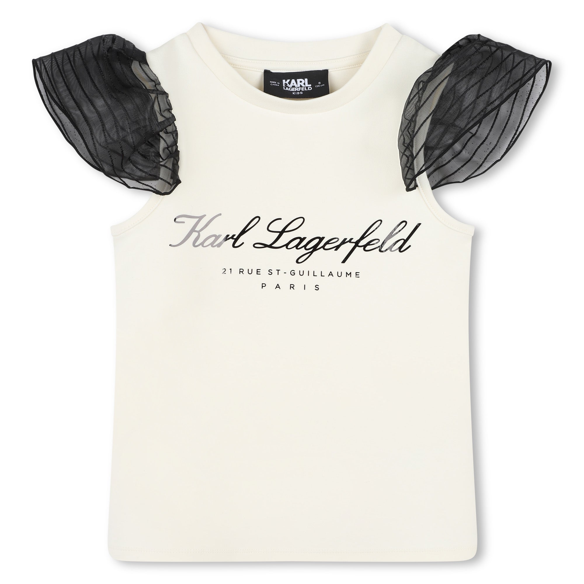 Karl Lagerfeld  Tshirt Fancy Blouse Offwhite Black