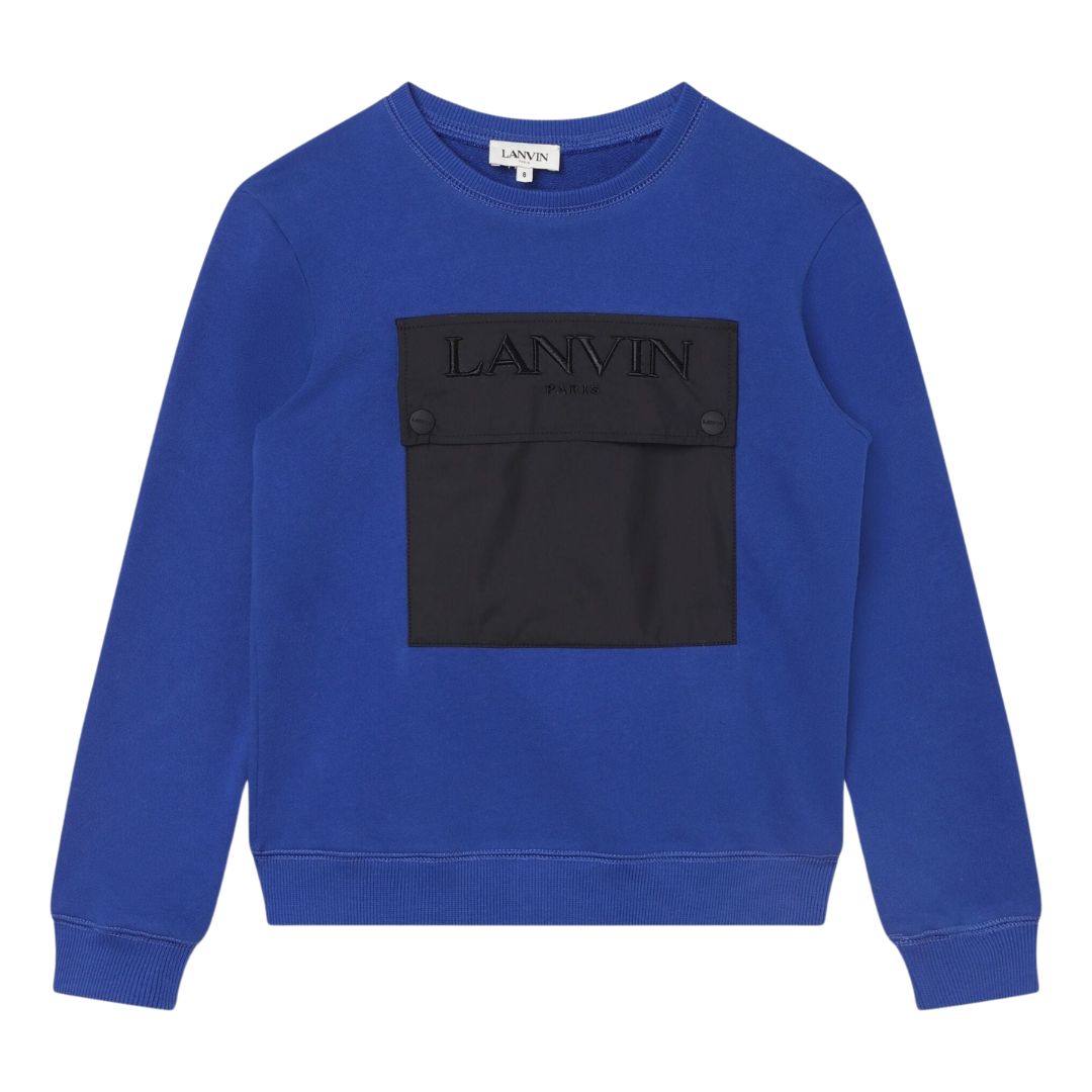 Lanvin Sweater Black Logo Patch Blue