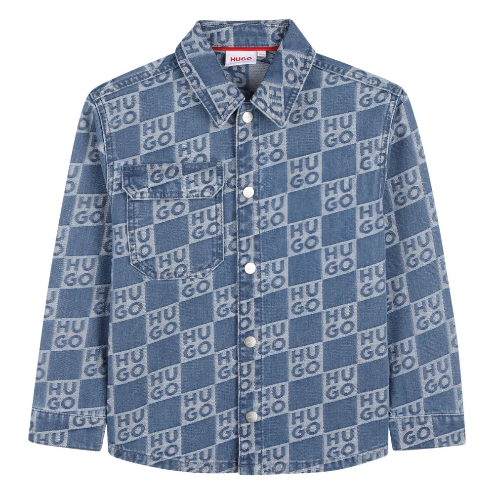 Hugo Shirt Checkered Denim Blue