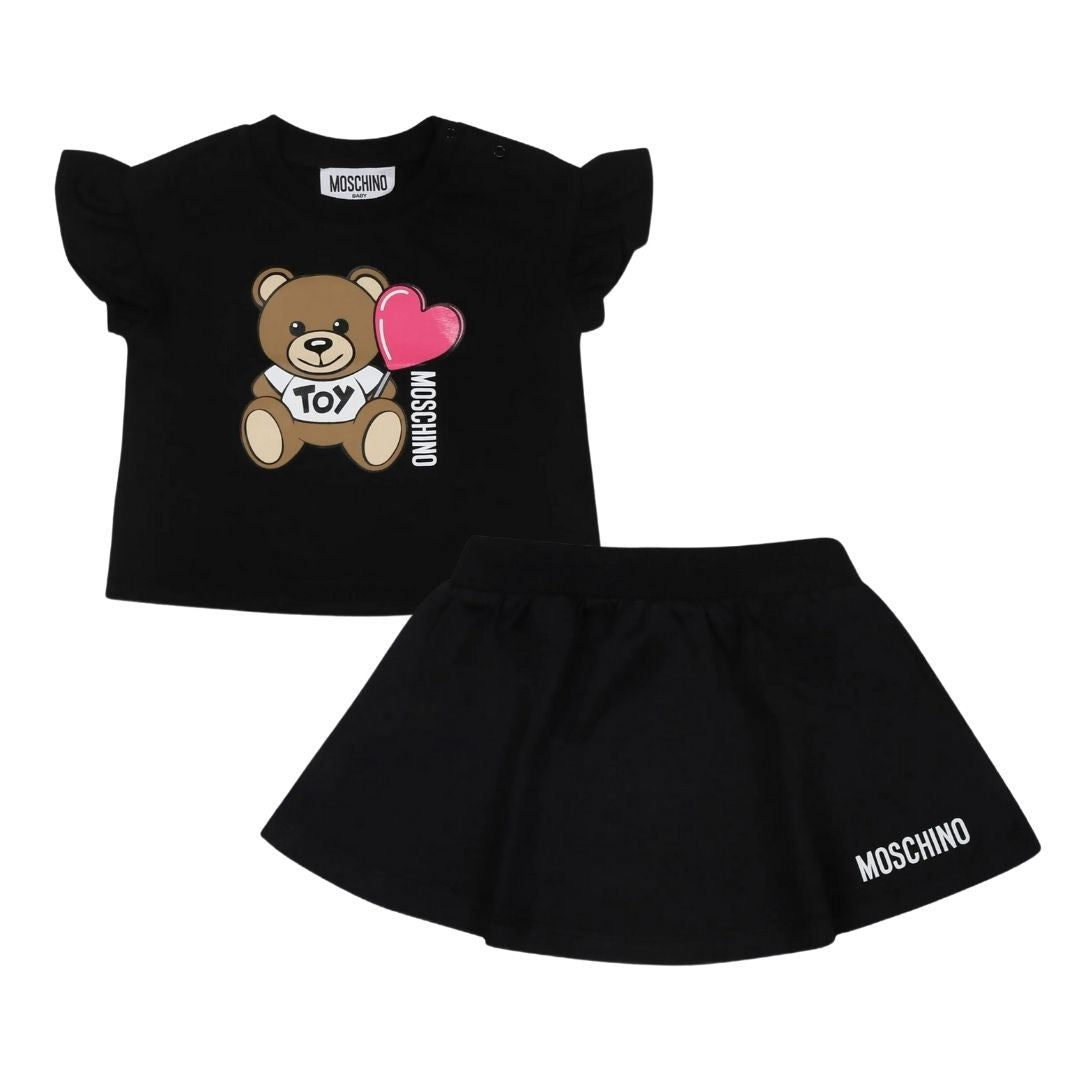 Moschino Set Blouse & Skirt Teddy Black