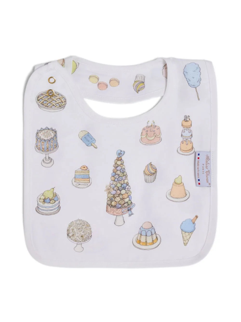 Atelier Choux Paris Bib Satin Sweetie Pie Multi