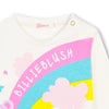 Billieblush Tshirt Long Sleeve Rainbow Logo White