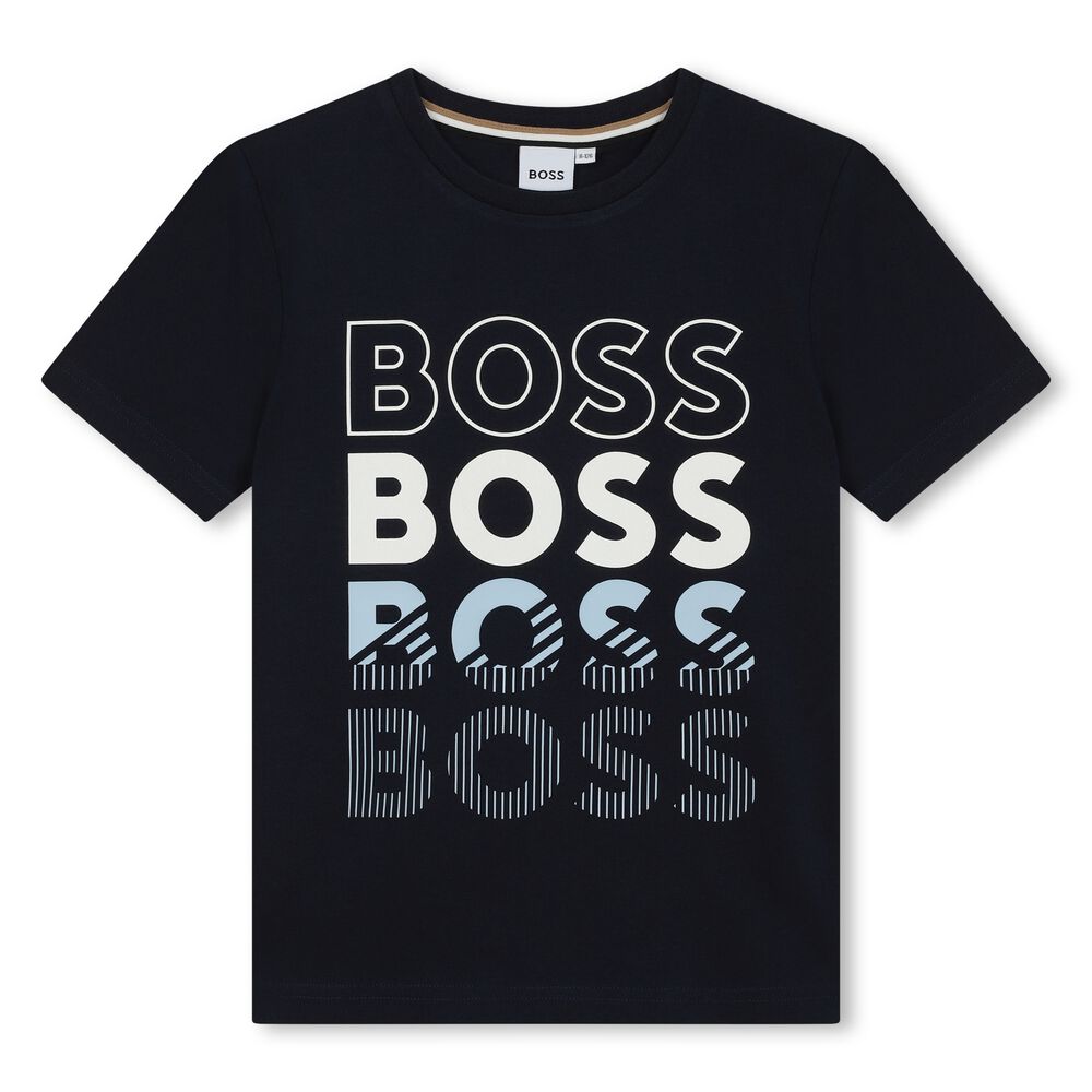 Boss T-Shirt Multi Logo Navy