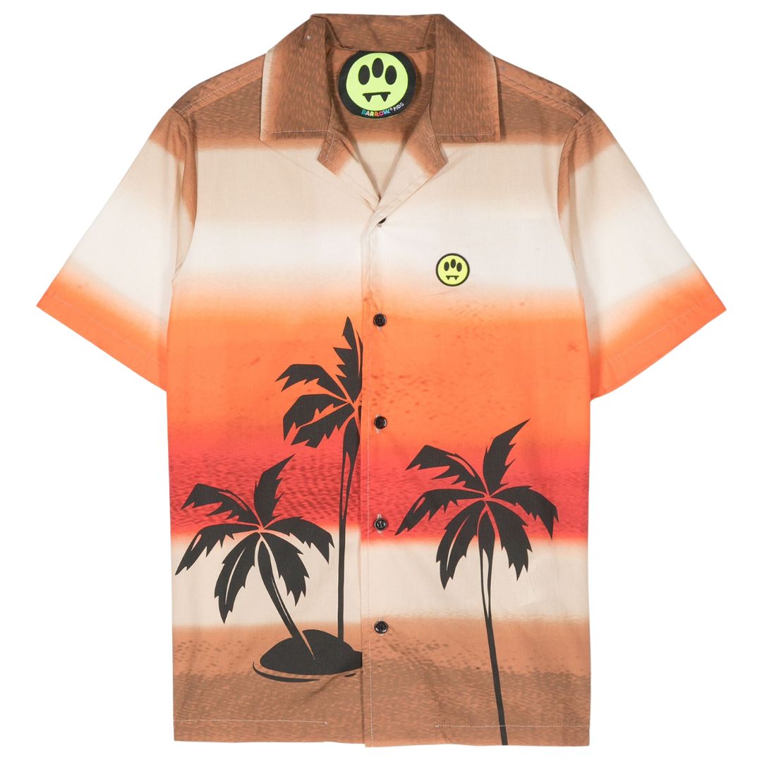 Barrow Shirt Palm Trees Orange Brown