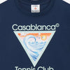 Casablanca T-Shirt Tennis Logo Blue