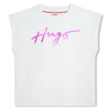 Hugo T-Shirt Purple Logo White