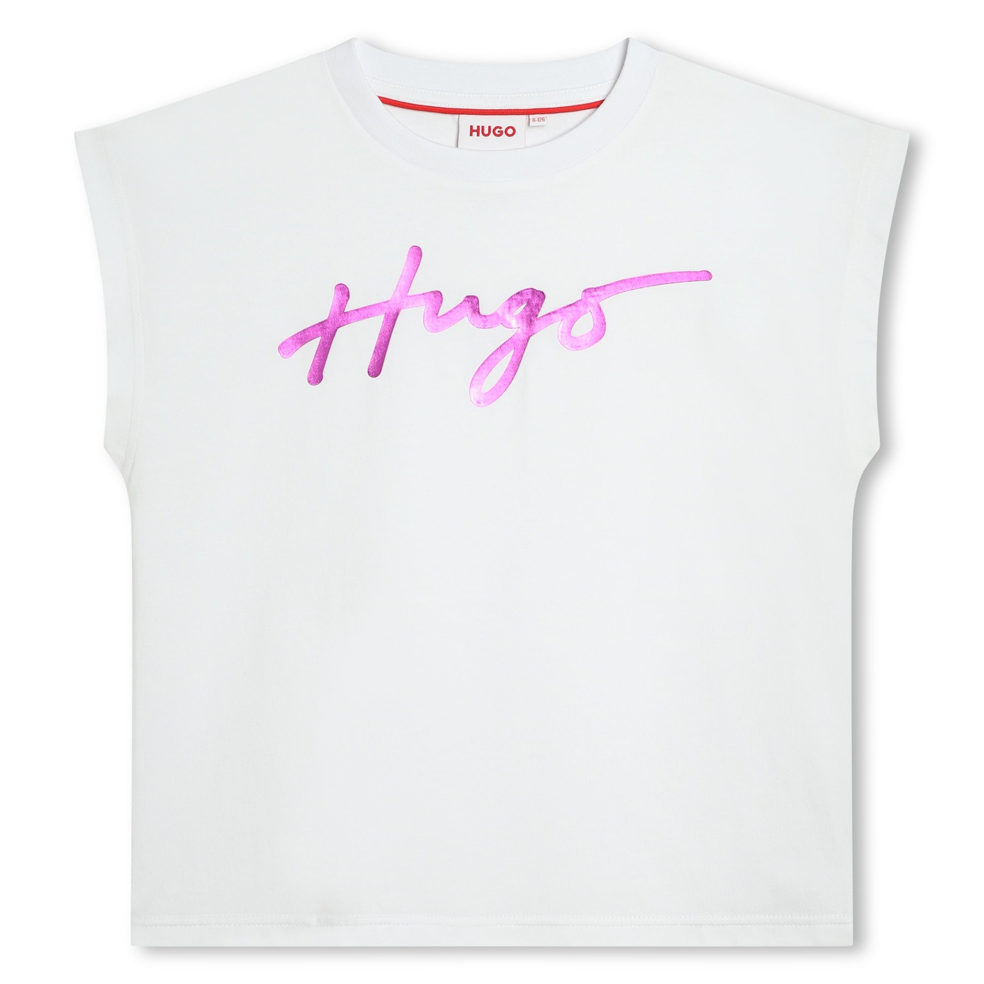 Hugo T-Shirt Purple Logo White