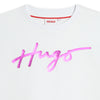 Hugo T-Shirt Purple Logo White