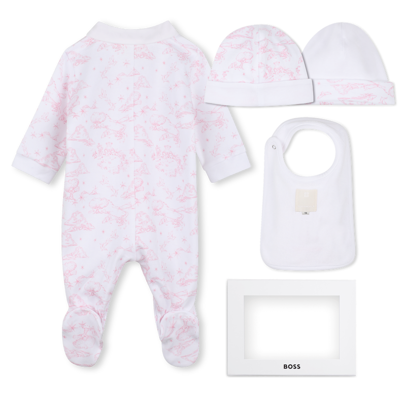 Givenchy Set Romper+Bib+Hat Whitepink