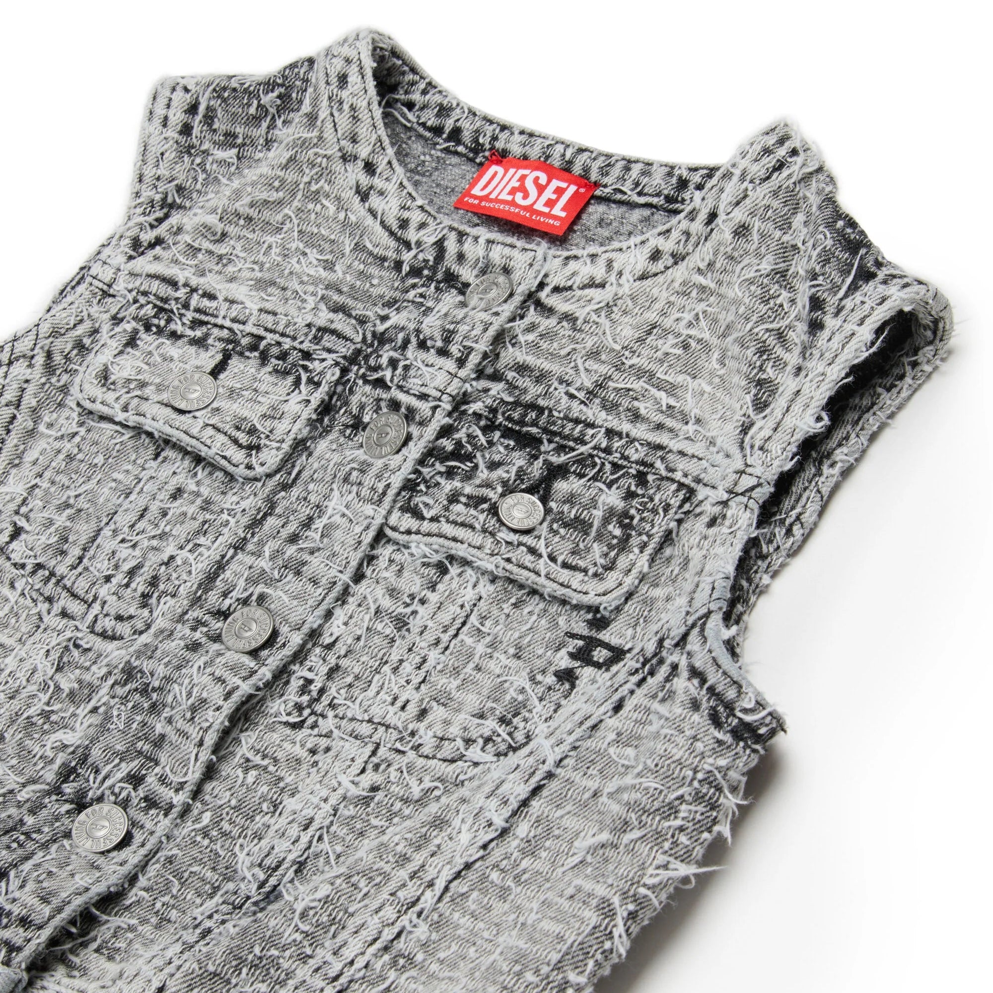 Diesel Jacket Sleeveless Denim Grey