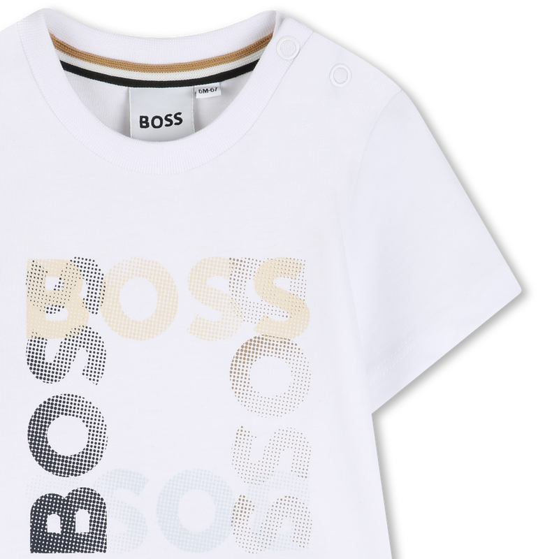 Boss Tshirt Multiple Logo White