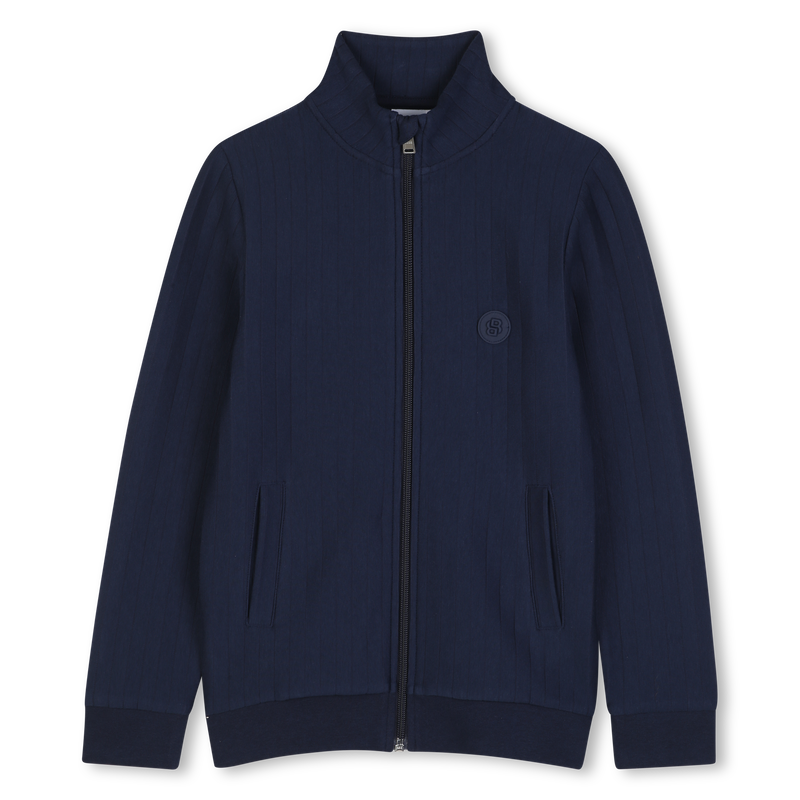 Boss Cardigan Rubber Logo Navy